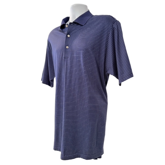 Peter Millar Blue Striped Golf Polo (MF16K05) Men’s Size - Large - Picture 4 of 11